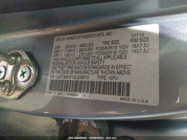 5J8TB4H31GL006915 Acura RDX