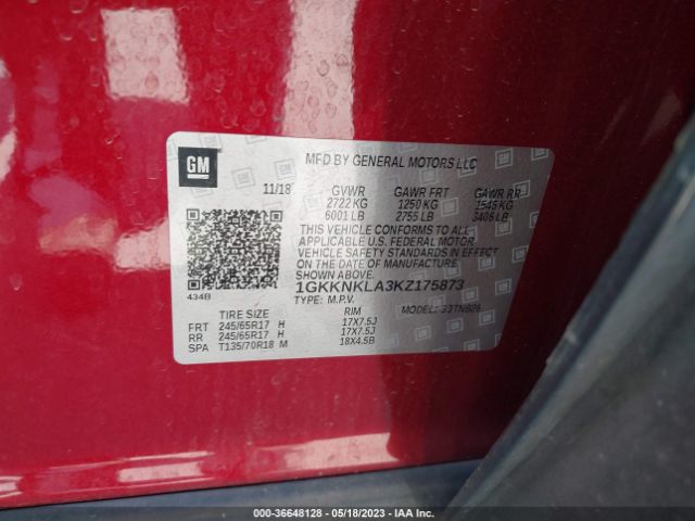 1GKKNKLA3KZ175873 GMC ACADIA SLE