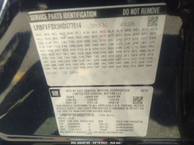 LRBFXFSX3HD077614 Buick Envision Premium Ii