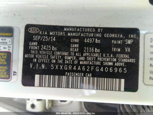 5XXGR4A62FG406965 KIA Optima Sx Turbo