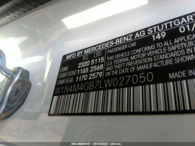 W1N4M4GB7LW027050 Mercedes-Benz Glb Glb 250