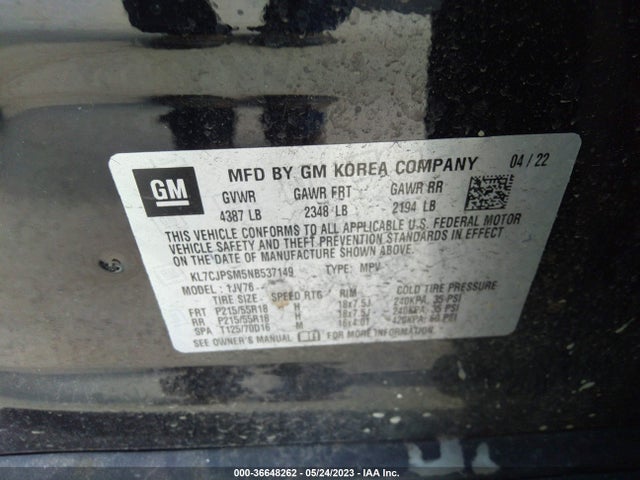 Chevrolet Trax Lt 2022 KL7CJPSM5NB537149 Image 10