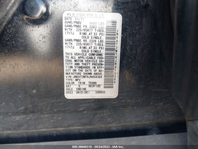 JN8AT2MT6JW459368 Nissan ROGUE SV