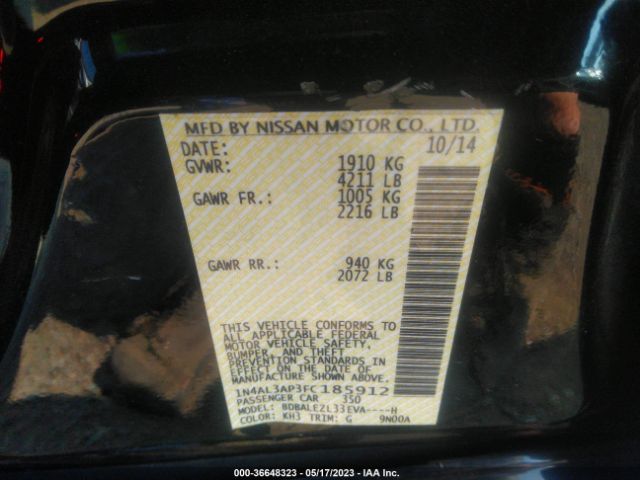 1N4AL3AP3FC185912 Nissan Altima 2.5 S