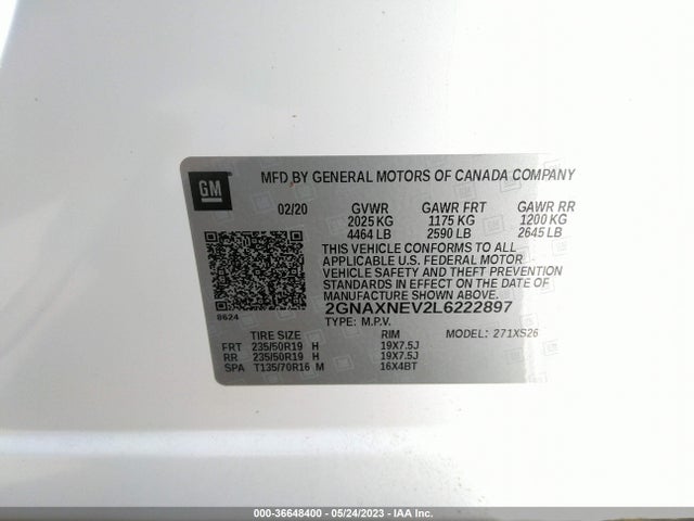 Chevrolet Equinox Premier 2020 2GNAXNEV2L6222897 Image 9