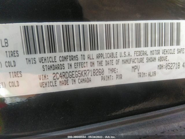 2C4RDGEG5KR718260 Dodge Grand Caravan Gt