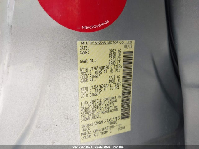 Nissan Titan Xd Sv 2016 1N6BA1F26GN516796 Image 10