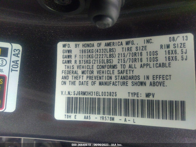 Honda CR-V LX 2014 5J6RM3H31EL003825 Image 9