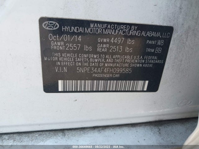 Hyundai Sonata Sport 2015 5NPE34AF4FH099585 Image 20