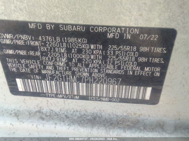 JF2GTHMC7PH220967 Subaru Crosstrek Limited