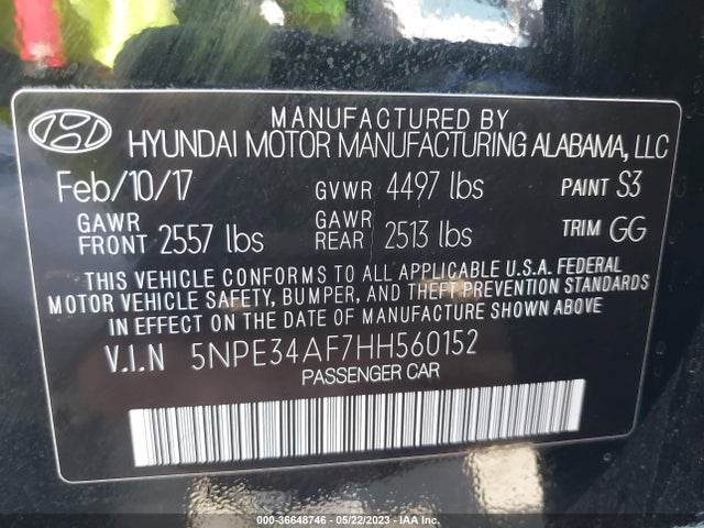 Hyundai Sonata Sport 2017 5NPE34AF7HH560152 Image 11
