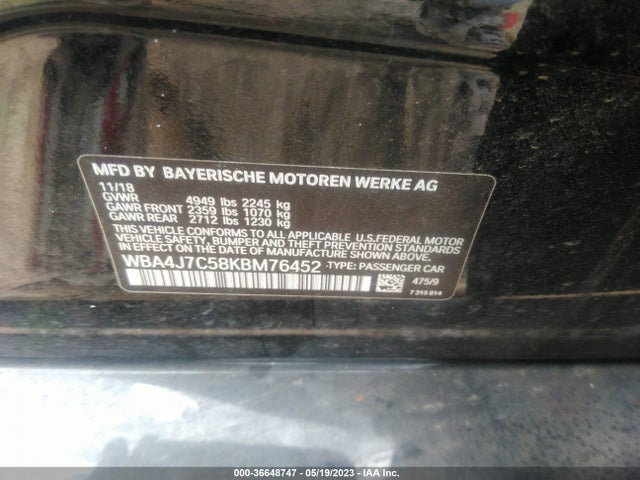 WBA4J7C58KBM76452 BMW 4 Series 440i Xdrive