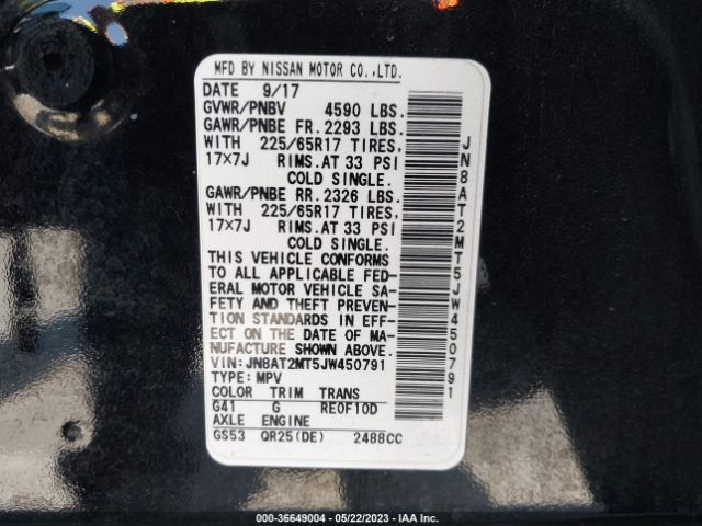 JN8AT2MT5JW450791 Nissan ROGUE SV