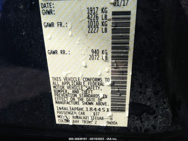 1N4AL3AP6HC184451 Nissan Altima 2.5 Sr