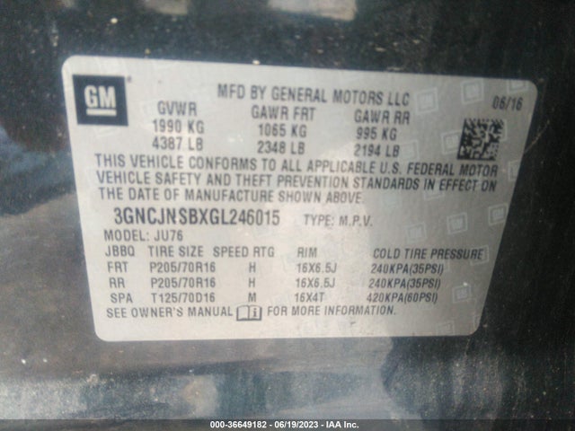 Chevrolet Trax 1ls 2016 3GNCJNSBXGL246015 Image 9