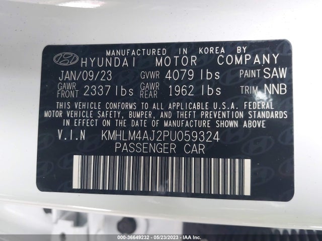 Hyundai Elantra Hybrid Blue 2023 KMHLM4AJ2PU059324 Image 11
