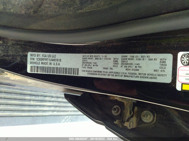 1C6SRFRT1LN401618 RAM 1500 Laramie