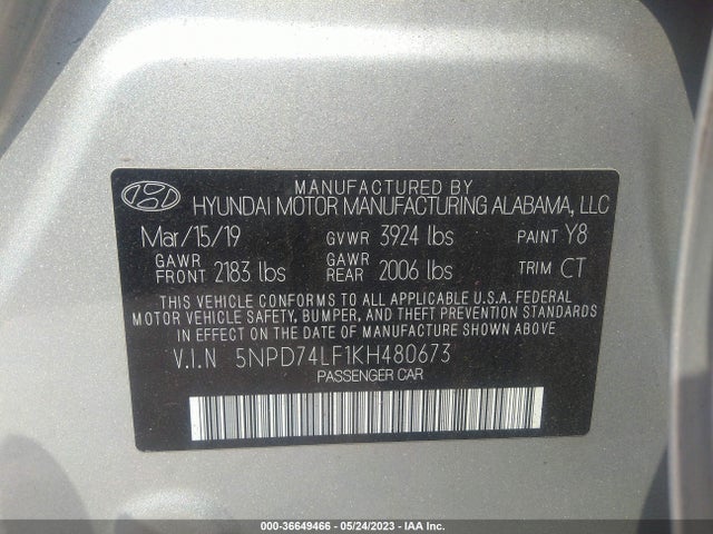Hyundai ELANTRA SE 2019 5NPD74LF1KH480673 Image 11