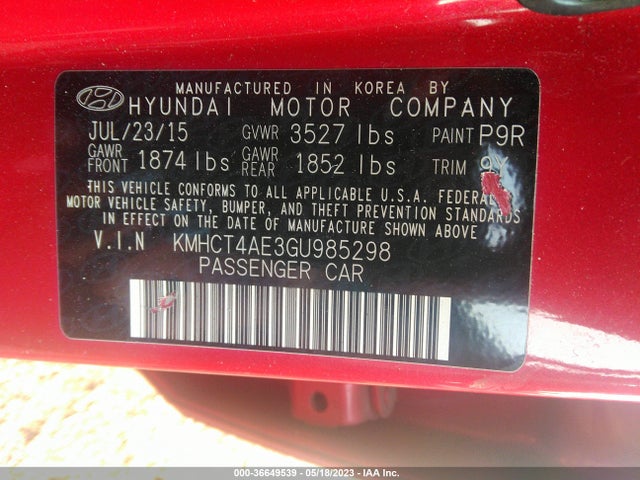 Hyundai ACCENT SE 2016 KMHCT4AE3GU985298 Image 11