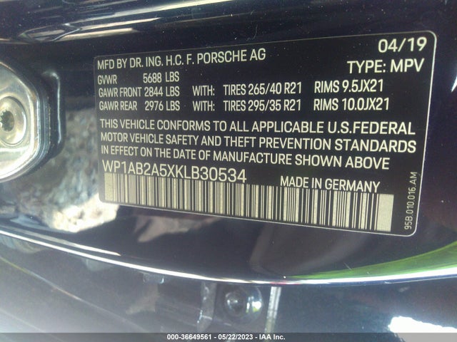 2019 Porsche Macan, VIN: WP1AB2A5XKLB30534