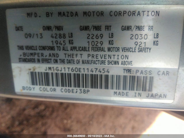Mazda Mazda6 I Touring 2014 JM1GJ1T60E1147454 Image 9