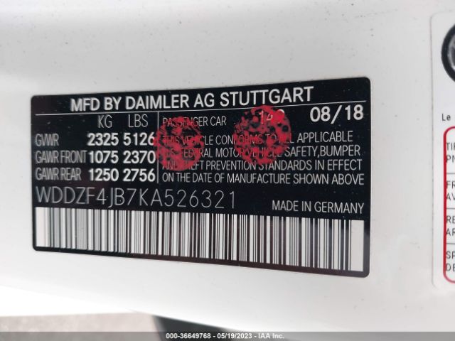 WDDZF4JB7KA526321 Mercedes-Benz E-class E 300