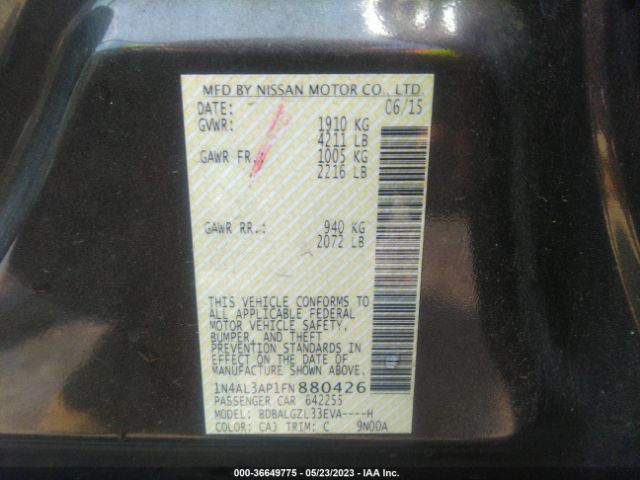 1N4AL3AP1FN880426 Nissan Altima 2.5 S