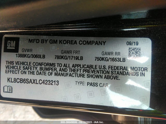 Chevrolet SPARK LS 2020 KL8CB6SAXLC423213 Image 9