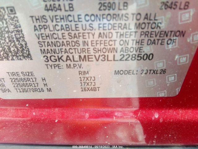 3GKALMEV3LL228500 GMC Terrain Sle