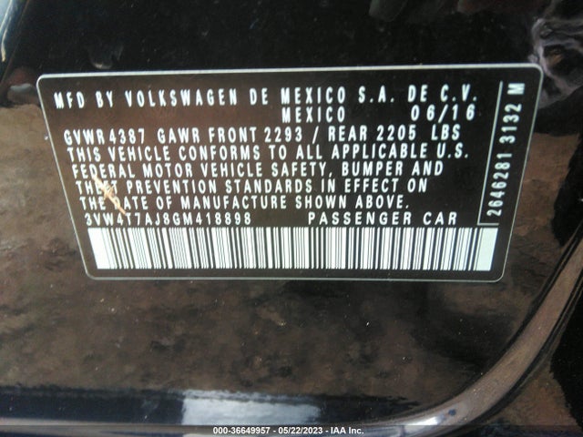 3VW4T7AJ8GM418898 Volkswagen Jetta Sedan 2.0t Gli Sel