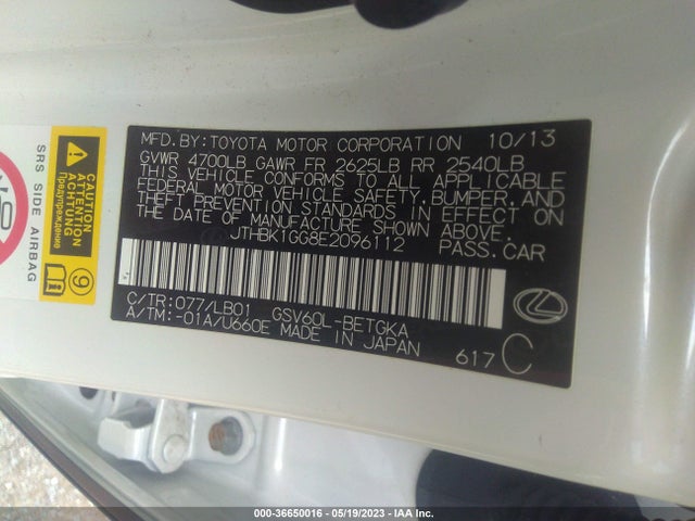 JTHBK1GG8E2096112 Lexus ES 350