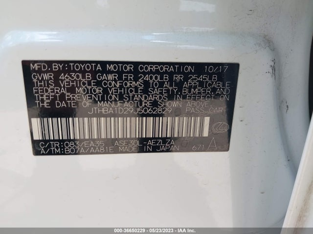 JTHBA1D29J5062829 Lexus Is Is 300 F Sport