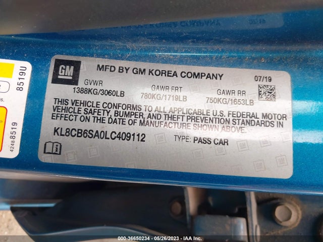 Chevrolet SPARK LS 2020 KL8CB6SA0LC409112 Image 9