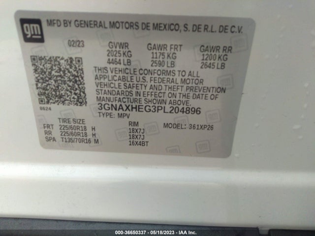Chevrolet EQUINOX LS 2023 3GNAXHEG3PL204896 Image 9