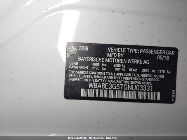 WBA8E3G57GNU03331 BMW 328i Xdrive