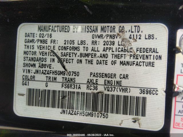 Nissan 370Z 2016 JN1AZ4FH5GM910750 Image 11