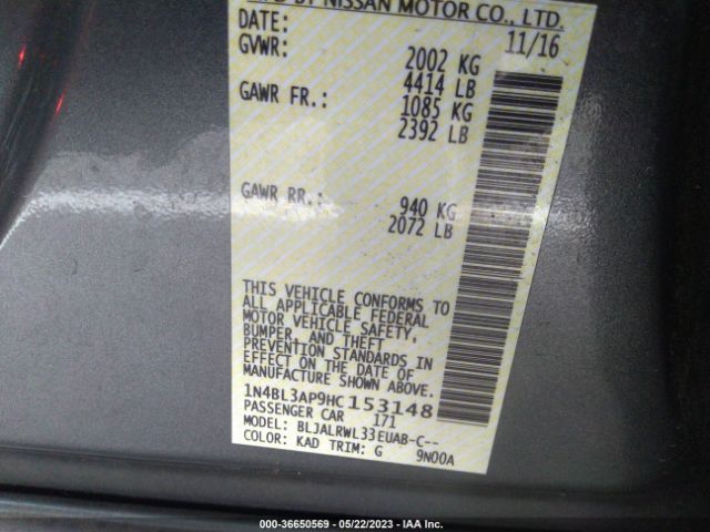 1N4BL3AP9HC153148 Nissan Altima 3.5 Sl