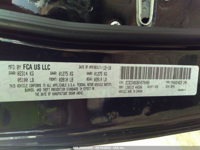 2C3CDXBG8KH576488 Dodge Charger Sxt