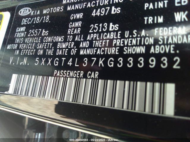 5XXGT4L37KG333932 KIA Optima Lx