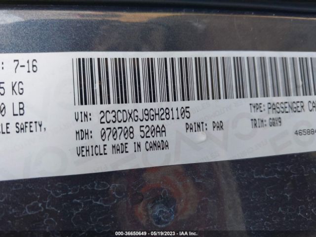 2C3CDXGJ9GH281105 Dodge Charger R/t Scat Pack