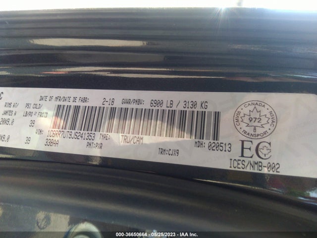 1C6RR7UT9JS241353 RAM 1500 Sport