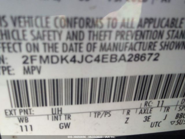 2FMDK4JC4EBA28672 Ford EDGE SEL