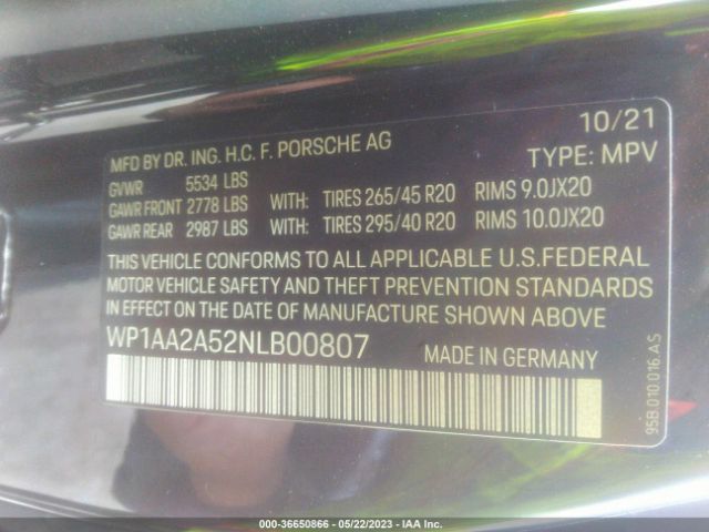 WP1AA2A52NLB00807 Porsche Macan