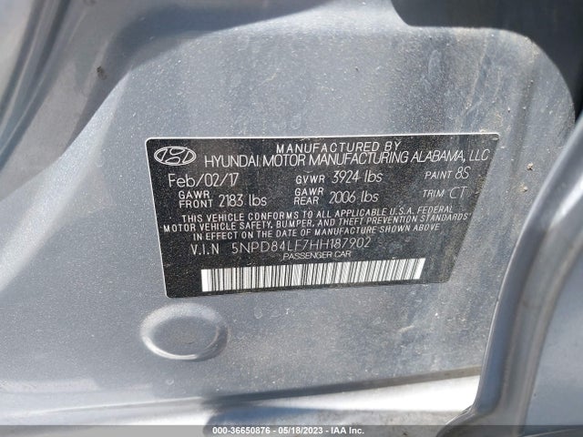 Hyundai Elantra Value Edition 2017 5NPD84LF7HH187902 Image 10