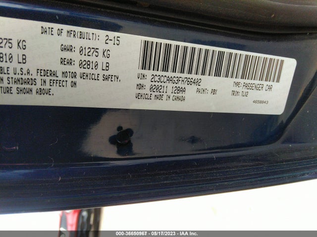 2C3CCAAG3FH766402 Chrysler 300 Limited