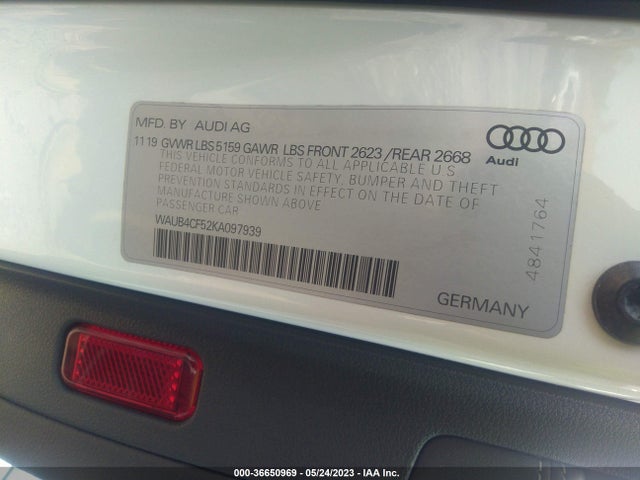 2019 Audi S5, VIN: WAUB4CF52KA097939