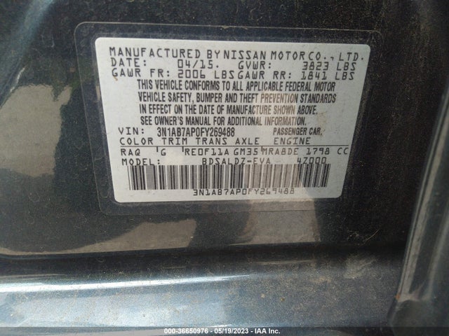 Nissan SENTRA SV 2015 3N1AB7AP0FY269488 Image 11