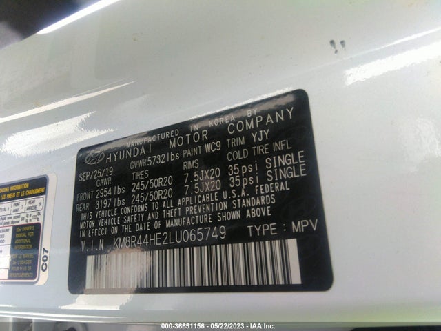 Hyundai Palisade Sel 2020 KM8R44HE2LU065749 Image 9