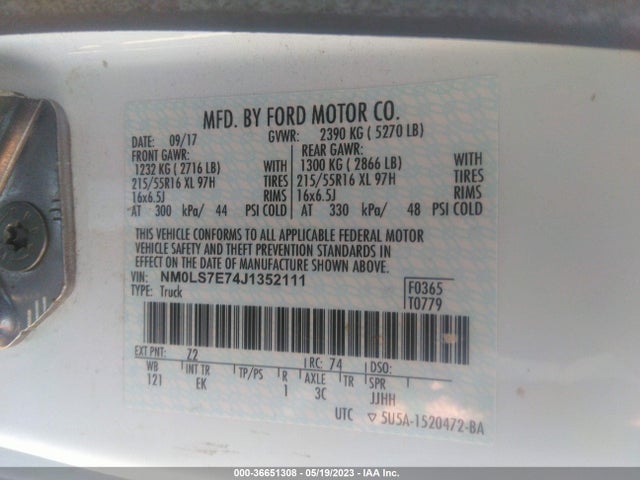 Ford Transit Connect Van Xl 2018 NM0LS7E74J1352111 Image 10