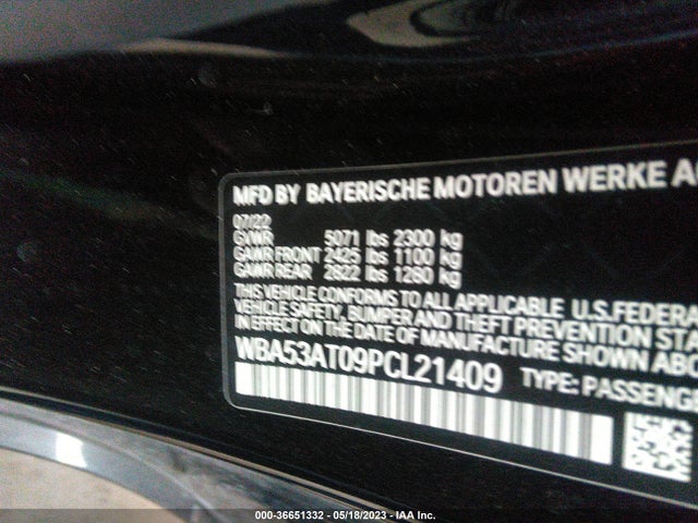 WBA53AT09PCL21409 BMW M440I